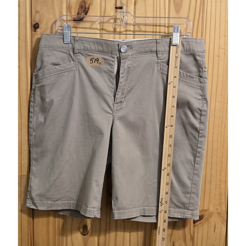 ReCreation Womens Shorts Size 10 Khaki‎ Beige Flat Front Elastic Waist Pockets